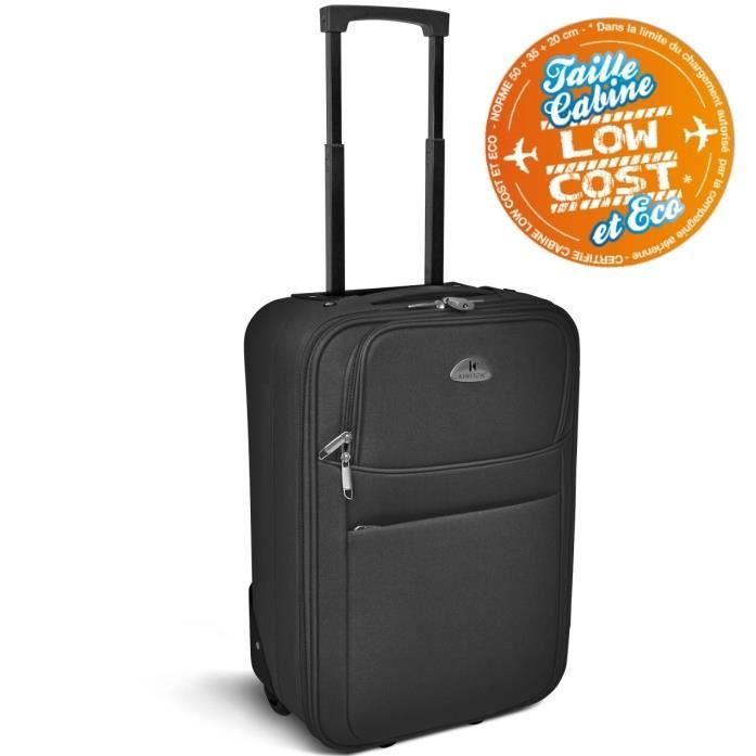 KINSTON Valise Trolley 2 roues 50 cm Noir