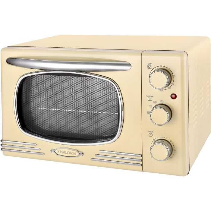 KALORIC OT2500 - Mini four - 19,5 L - 1300 W - Minuterie 60 min - Design retro crème