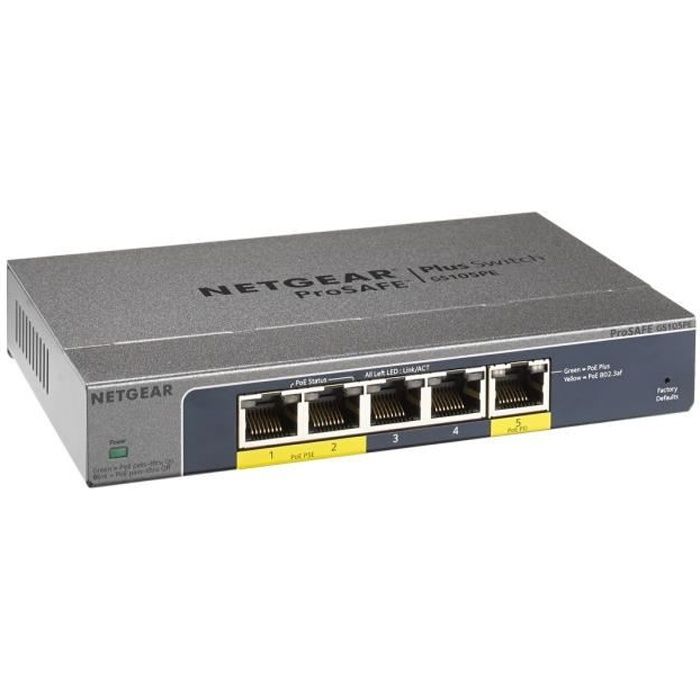 NETGEAR Switch configurable PŒ ProSAFE GS105PE