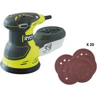 PONCEUSE - POLISSEUSE RYOBI Ponceuse excentrique 125mm 300W + 20feuilles PONCEUSE - POLISSEUSE RYOBI Ponceuse excentrique 125mm 300W + 20feuilles