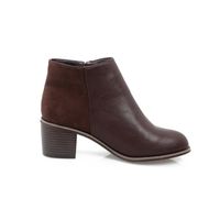 BOTTINE Bottines à talon imitation cuir et daim femme BOTTINE Bottines à talon imitation cuir et daim femme