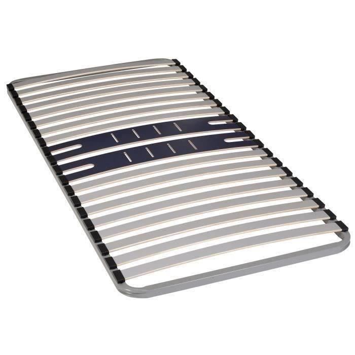 SEDAC Sommier MAXI 3 90 x 190 - Cadre à lattes - 3 zones de confort