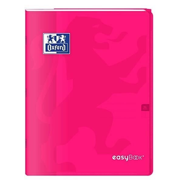 OXFORD Cahier Easybook agrafé - 21 x 29,7 cm - 96p seyès - 90g - Rose