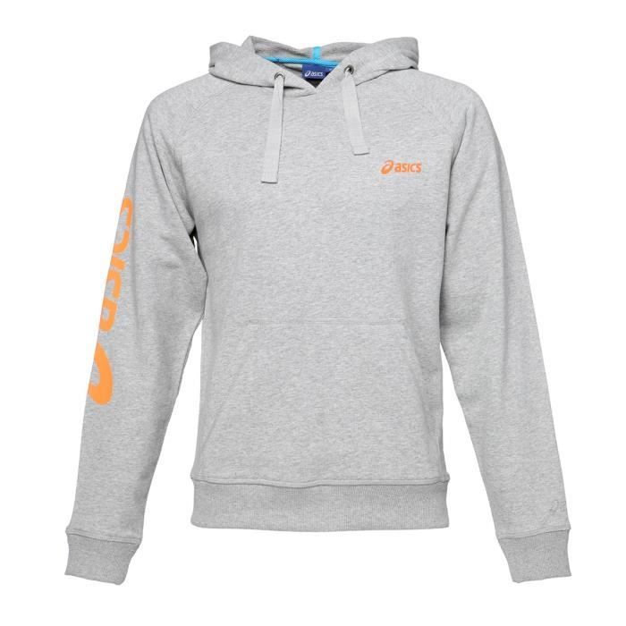 ASICS Sweat à capuche Homme - Gris et orange