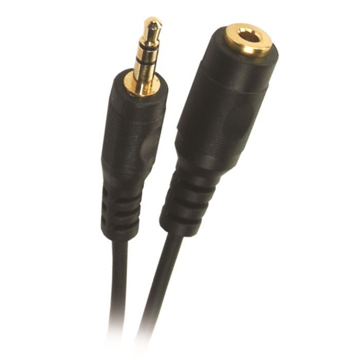 APM 418001 Rallonge Baladeur Jack 3,5 stéréo Mâle / Femelle - Plugs or - 5 m