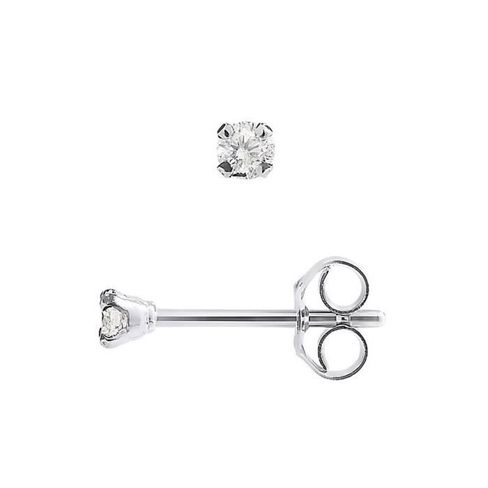 DIAMOND LANE Boucles d'Oreilles Puces Diamants Or Blanc 750° Femme