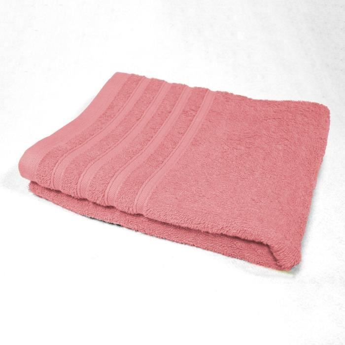 DOUCEUR D'INTERIEUR Drap de bain 100% coton Vitamine 90x150 cm dragée