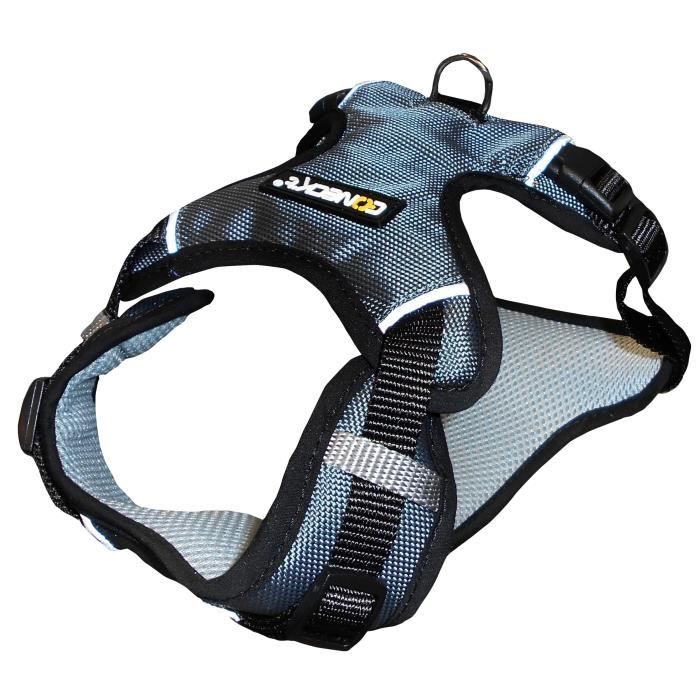 NUM'AXES Harnais Sport Coneck'T - S : 58-70cm - Gris - Pour chien
