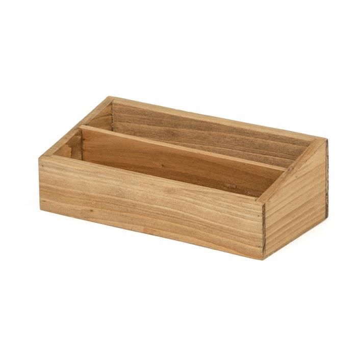 COMPACTOR Casier en bois 2 compartiments - 18,5x9,2x6cm - Sapin