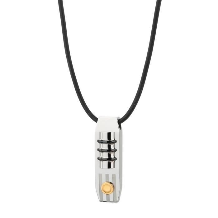 LAMBORGHINI Collier Acier Bicolore Moteur Et Polyurethane Lamborghini