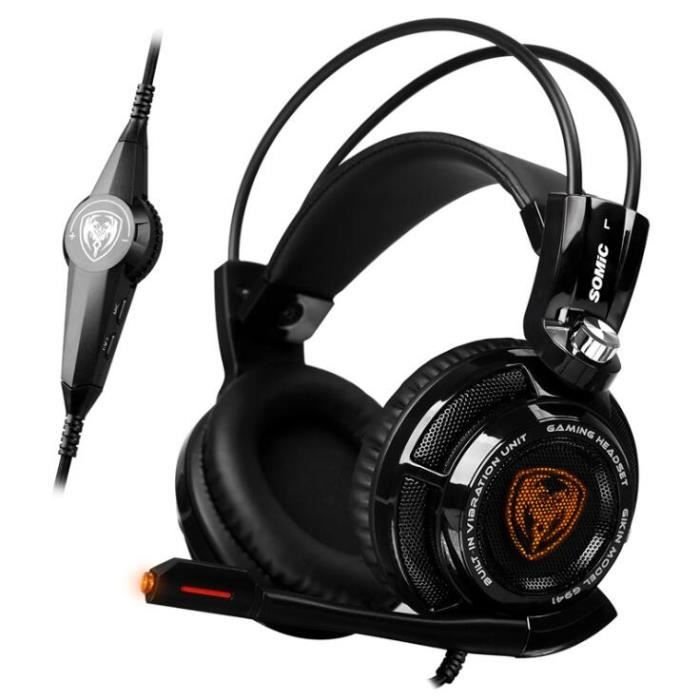 Micro Casque Gamer Son 71 Audio Très Haute Qualité Vibrations