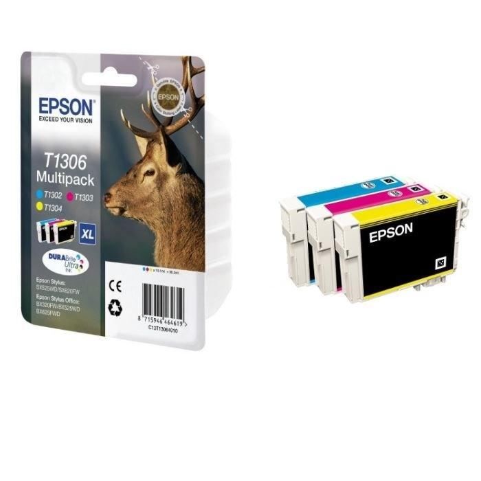 Epson T1306 Cerf C/M/Y XL Pack Couleurs - Prix pas cher - Cdiscount