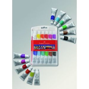 FABER-CASTELL 12 Tubes de Gouache + 1 Pinceau