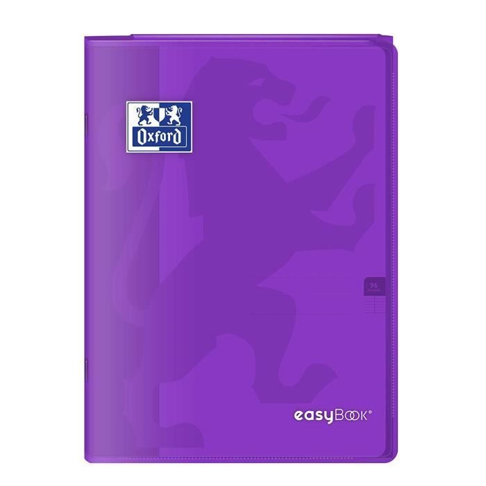 OXFORD Cahier Easybook agrafé - 21 x 29,7 cm - 96p seyès - 90g - Violet