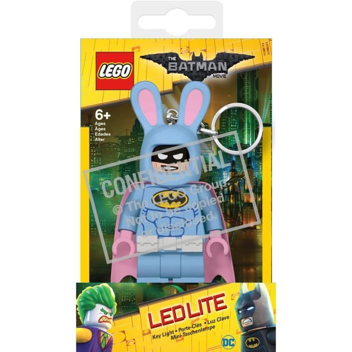 LEGO Batman Movie Porte Cle lapin de paques - Visage lumineux - Lumière LED blanc - Tête mobile - 9,53 X 4,06 X 14,92 cm