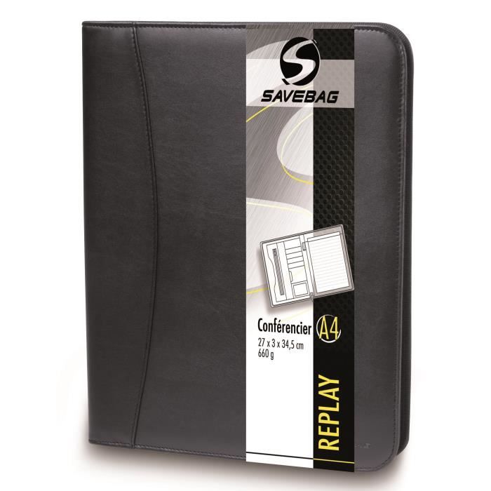 SAVEBAG Conférencier porte-tablette REPLAY format A4 - Noir