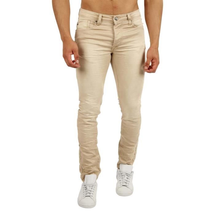 jean beige homme