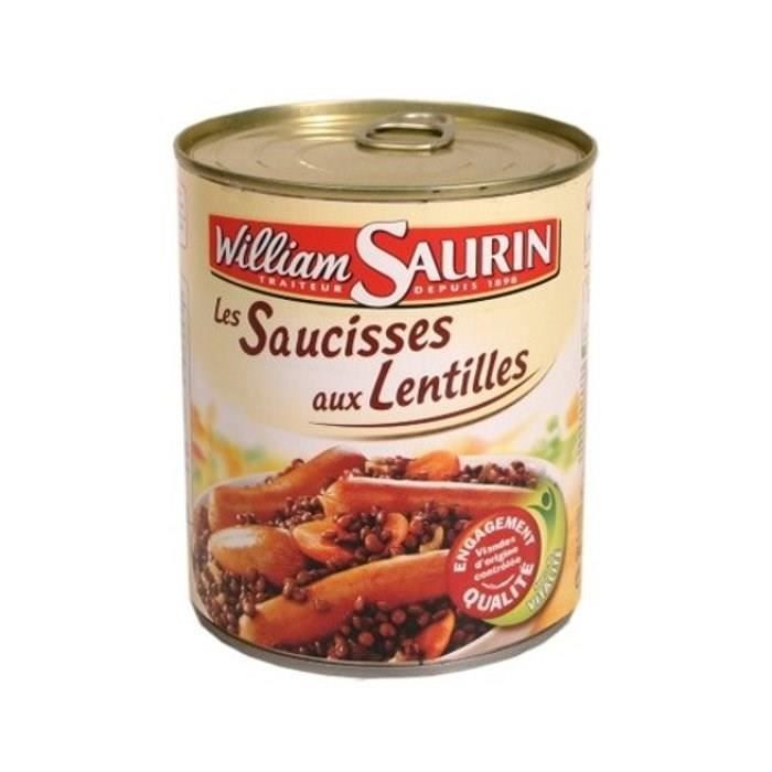 William Saurin Saucisses aux lentilles 840g - Achat / Vente plat ...