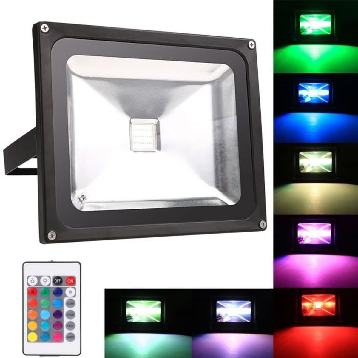 Lampe De Jardin 30w 10w Rgb Leds Spot Extérieur Réverbère Avec Lampe De Jardin 30w 10w Rgb Leds Spot Extérieur Réverbère Avec Télécommande