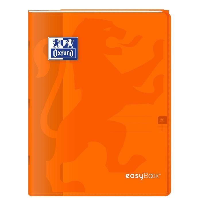 OXFORD Cahier Easybook agrafé - 21 x 29,7 cm - 96p seyès - 90g - Orange