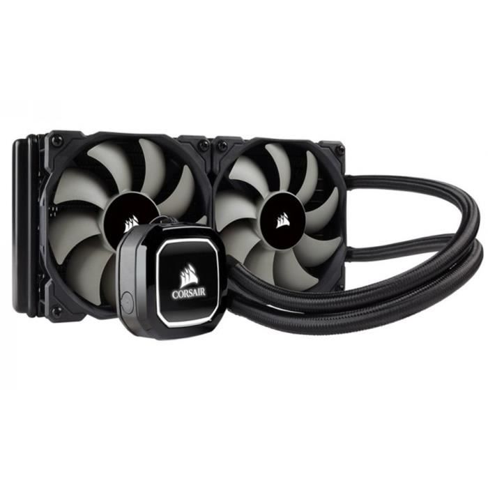 CORSAIR Kit de Refroidissement Processeur Hydro H100x - Radiateur 240mm - Système Watercooling Tout en Un (CW-9060040-WW)