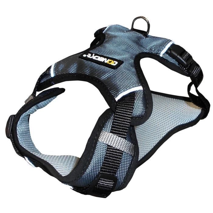 NUM'AXES Harnais Sport Coneck'T - L : 80-105cm - Gris - Pour chien