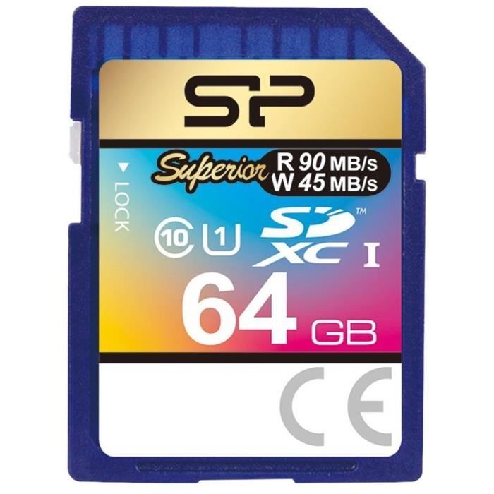 SILICON POWER Carte mémoire SD UHS-1 Superior - 64 Go