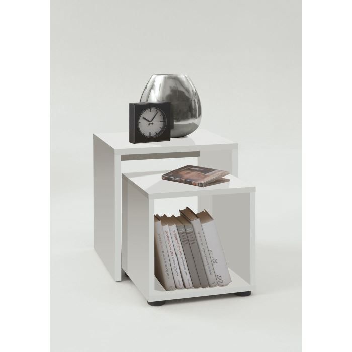DUO Tables basses gigognes Blanches - Achat / Vente table ...