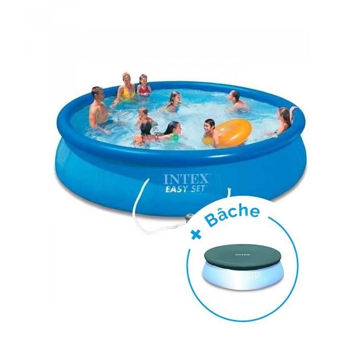 Piscine Hors Sol Ronde Autoportante Intex Easy Set Jardin