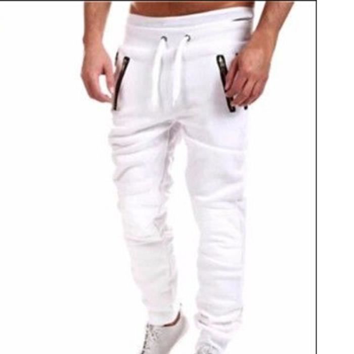 Homme Slim Coton Vêtement Noir Musculation Xl Fit Masculin Sport Pantalon dexoCB
