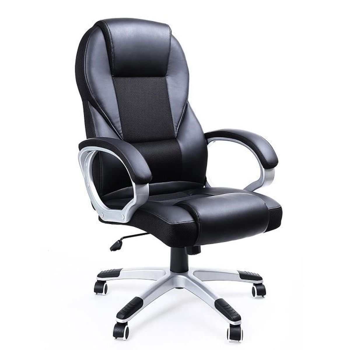 Songmics® Chaise de bureau Fauteuil de bureau Chaise pour ordinateur hauteur réglable PU OBG22B ...