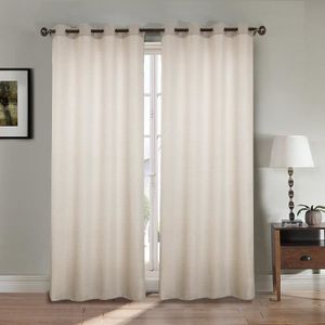 Paire double rideaux 140x260 cm Beige - Effet lin Paire double rideaux 140x260 cm Beige - Effet lin