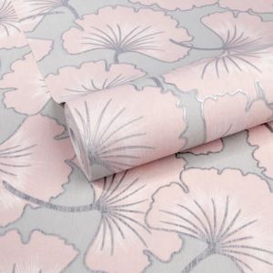 Papier peint gris et rose - Achat / Vente pas cher