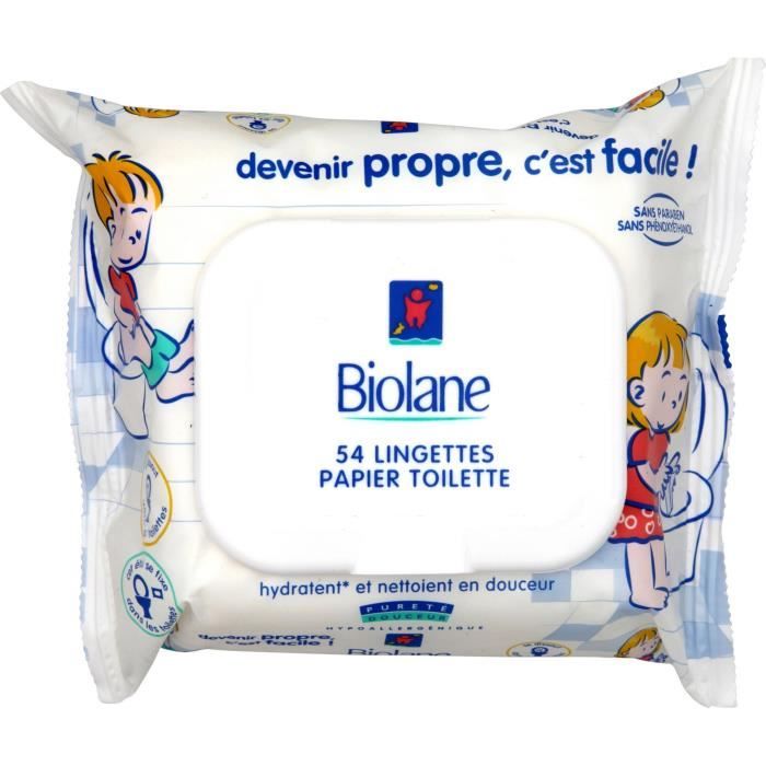 Biolane Lingettes Papier Toilette 54 unites