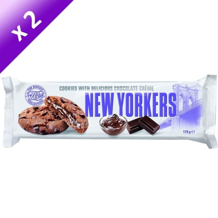 NEW YORKERS Cookies Fourrés aux Saveur Chocolat Noir - 175 g x2