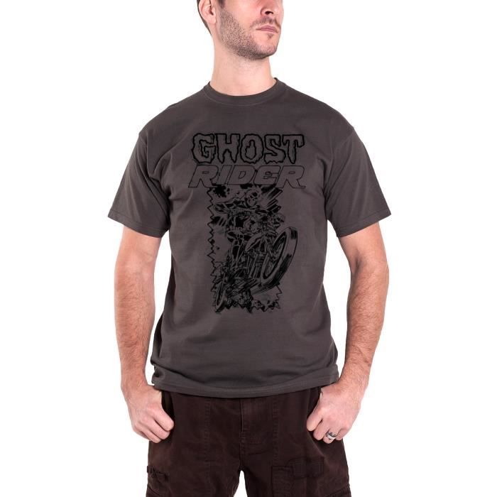 gris petit-Homme T-Shirt Marvel Comics Men/'s Ghost Rider à manches courtes T-shirt