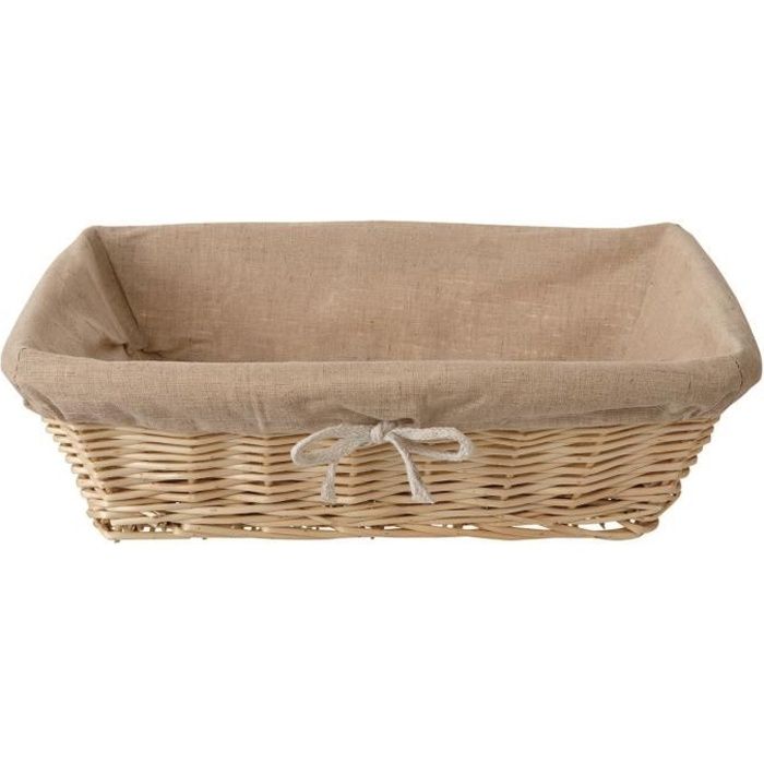 4 Corbeilles à Pain En Osier Poly 35x25x7cm - Rectangulaires Empilables - Pour Restaurant, Cuisine