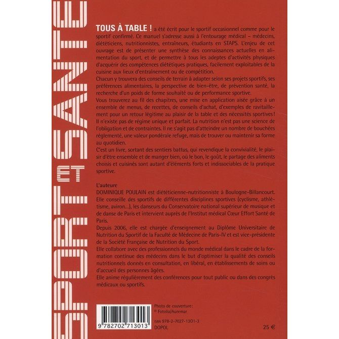 Tous a table du sedentaire au sportif accompli   Achat / Vente livre