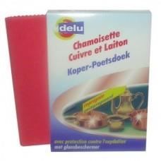 DELU Chamoisette imprégnée nettoyage cuivre et laiton - 30 x 24 cm