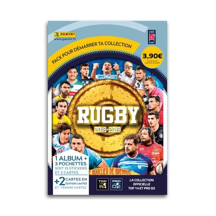 PANINI RUGBY 2018-2019 Album + 3 pochettes + 2 cartes éditions limitées + Range carte