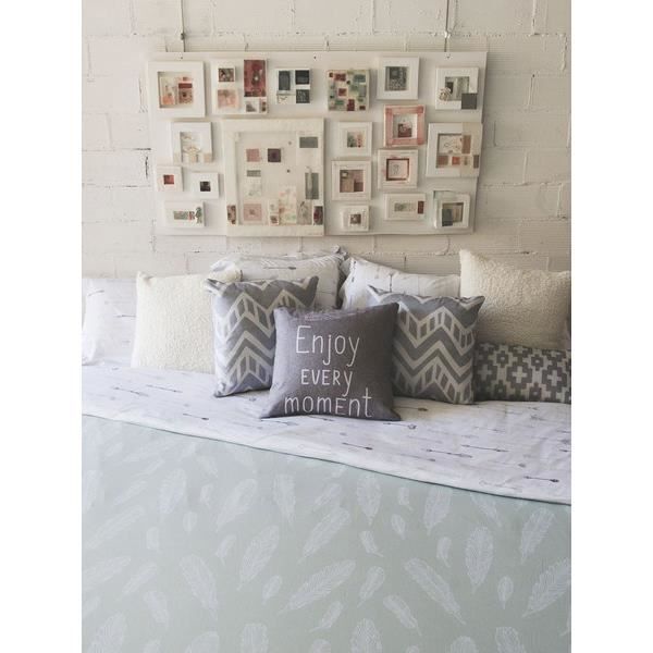SISOMDOS Housse de couette Feather 140x200 cm gris