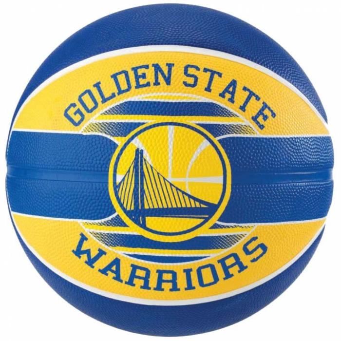 SPALDING Ballon de basket-ball NBA Team Golden State - Bleu et jaune - Taille 5