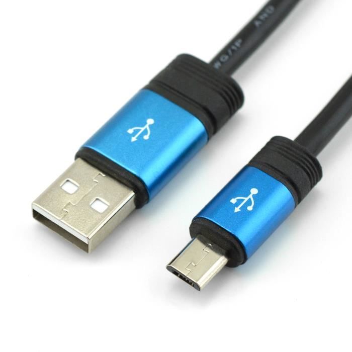 Câble USB vers micro USB 2.0 Longueur 1.5m Connecteur USB (type A) vers USB micro (type B