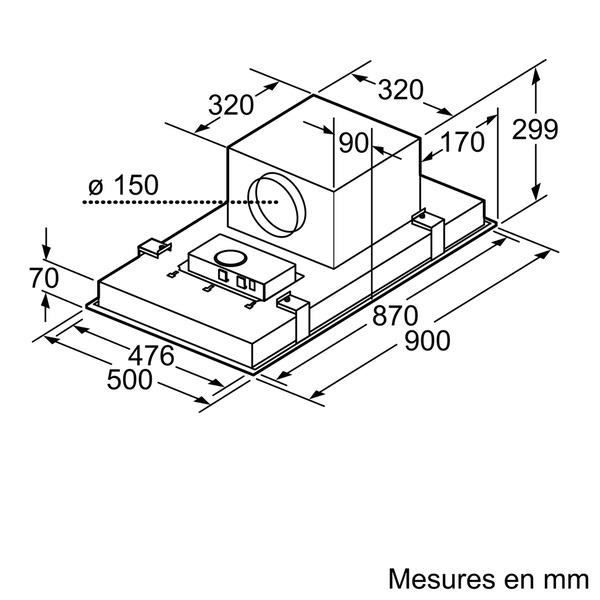 LF959RB51  Hotte 90x50cm - 570 - 780m³-h2