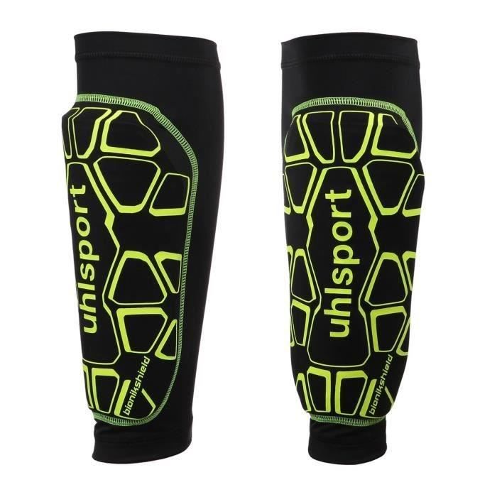 UHLSPORT Protège-tibias de football Carbon Tec - Noir et jaune - Taille L