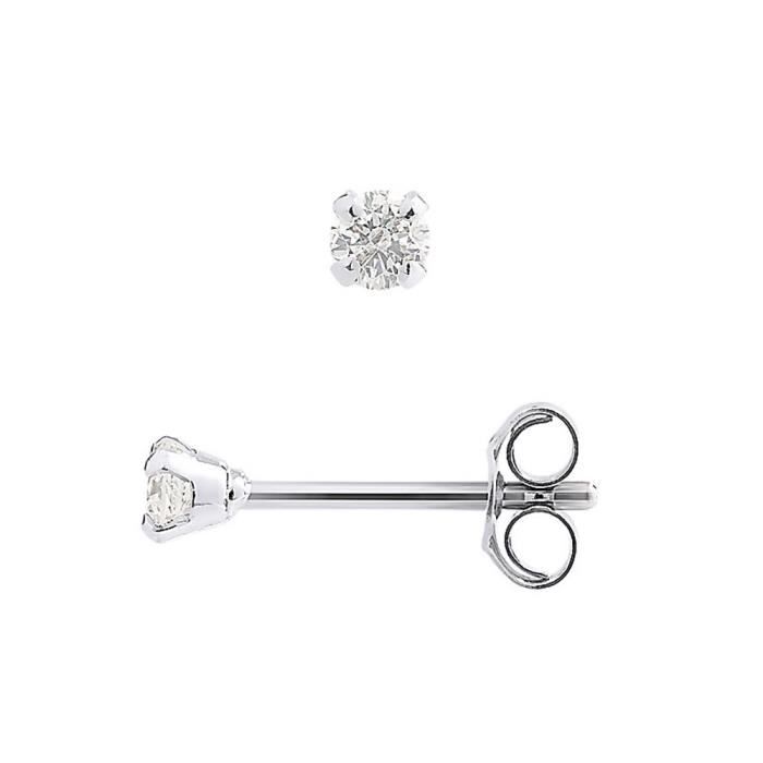 DIAMOND LANE Boucles d'Oreilles Puces Diamants Or Blanc 750° Femme