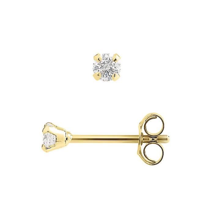 DIAMOND LANE Boucles d'Oreilles Puces Diamants Or Jaune 750° Femme