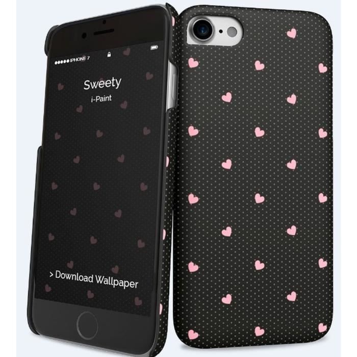 I-PAINT Coque Sweety pour iPhone 7 - Noir