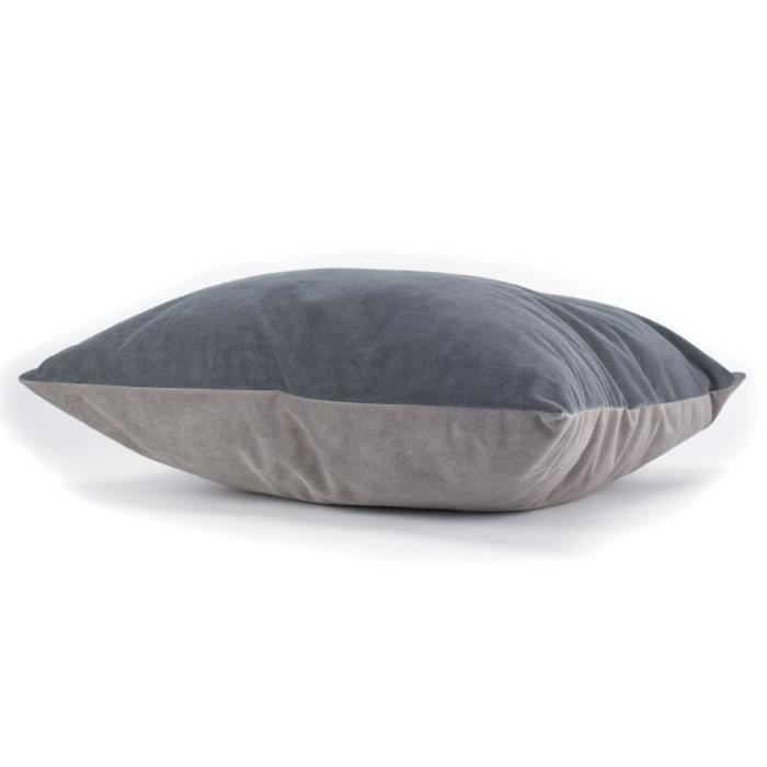 MARLENE BACKER Coussin velours Arsene - 45x45 cm - Orage et gris