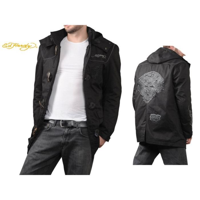 Ed Hardy Veste 3/4 Tiger Homme Noir